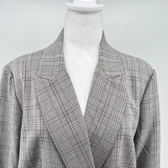 🧥 Women's Ricki's Jacket Size Large – Classic Grey Plaid Preppy Quiet lux - Picture 3 of 13